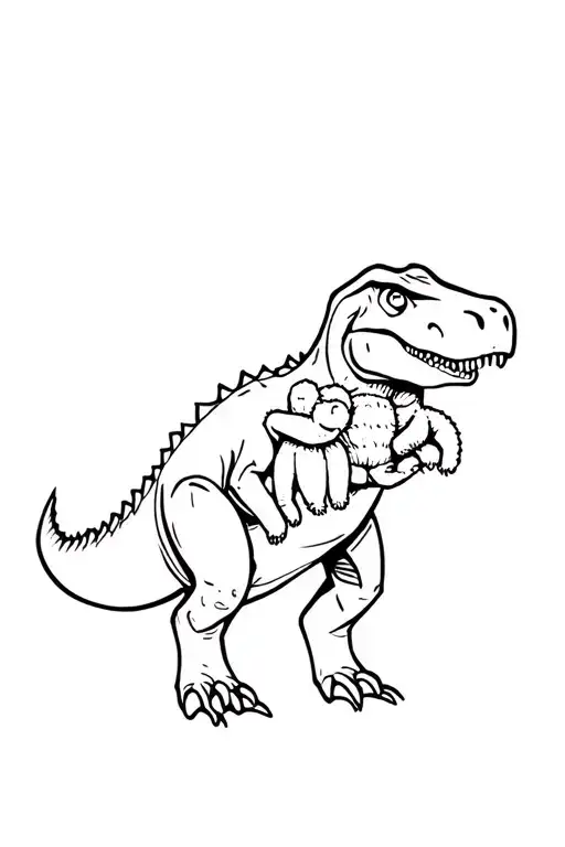 Bumblebee Carrying Stuffed T Rex