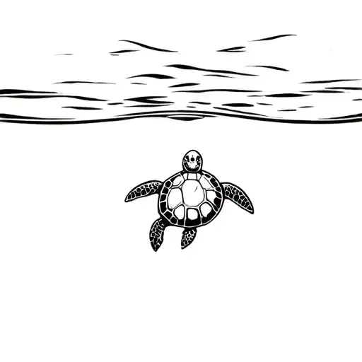 Turtle Swimming Underwater