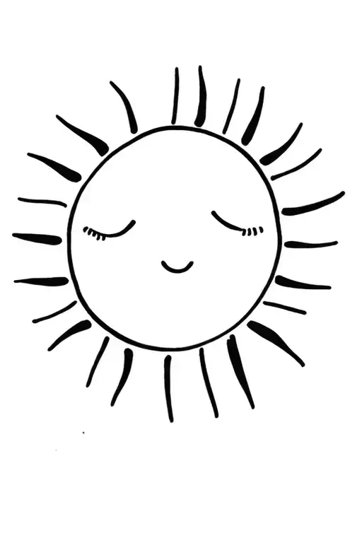 Simple Sun Tattoo Girly Vibes