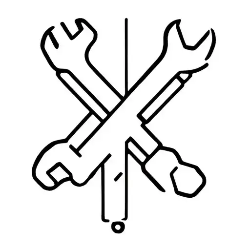 Cross Combination Of Wrench And Engine Piston Rod