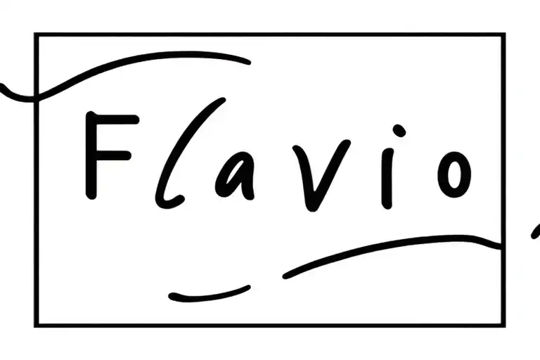 The Name Flavio In Cursive Writing