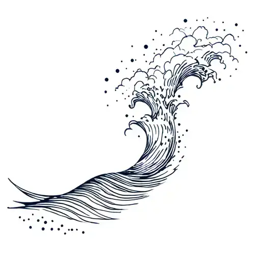 Dot Work Storm Ocean Waves