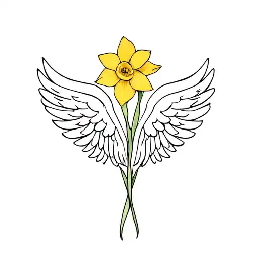 Angel Wings With Daffodils