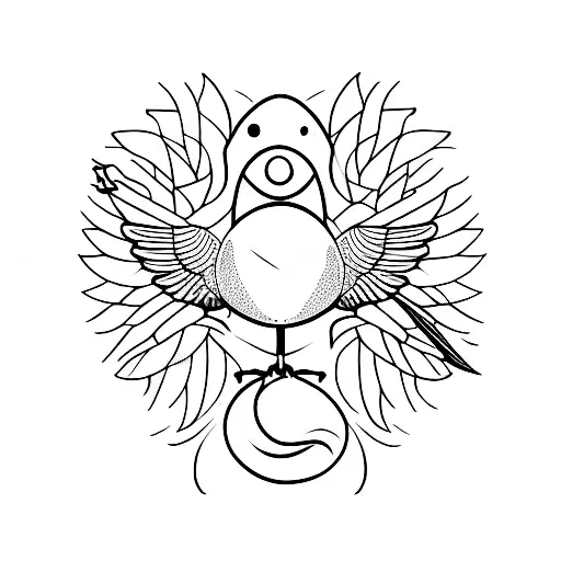 A Minimalist Tattoo Of A Bird Perched On A Church Steeple