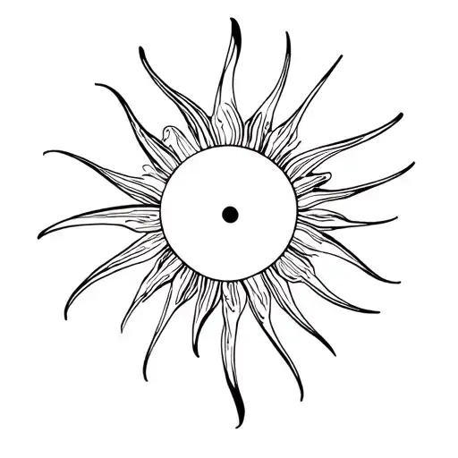 Large Swirling Sun With Center Dot