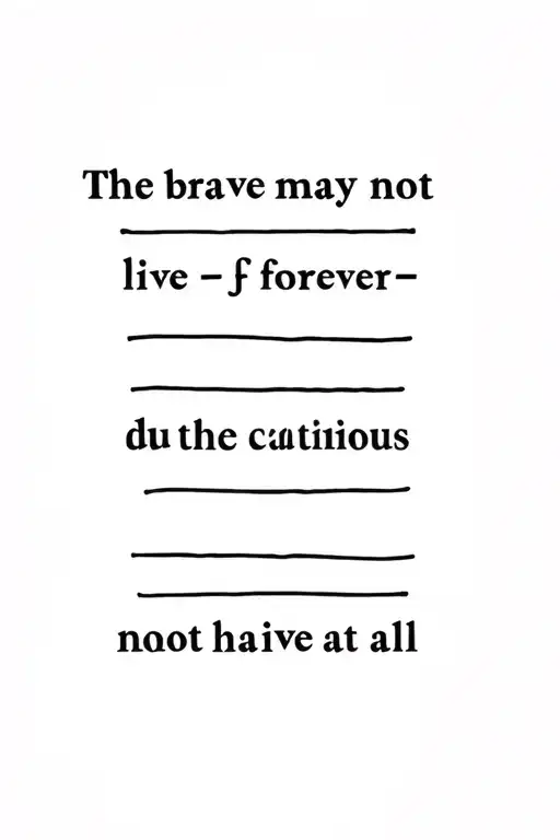 The Brave May Not Live Forever - But The Cautious Do Not Live At All