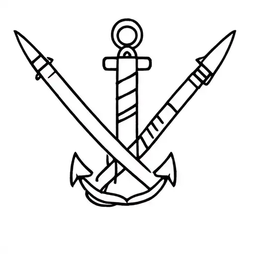 Rocket And Anchor Intertwined