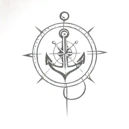 Simple Anchor With A Compass