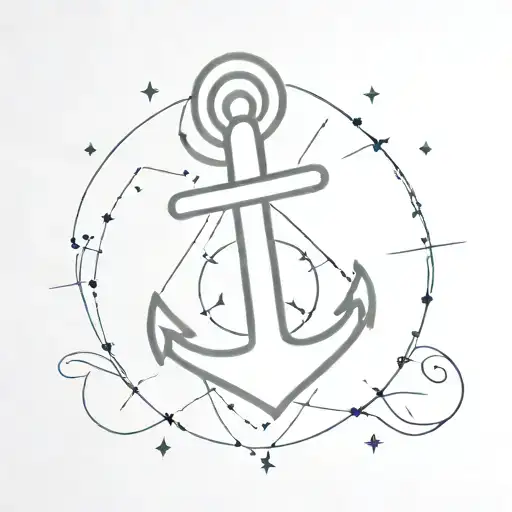 Anchor With A Compass And Co Ordinates