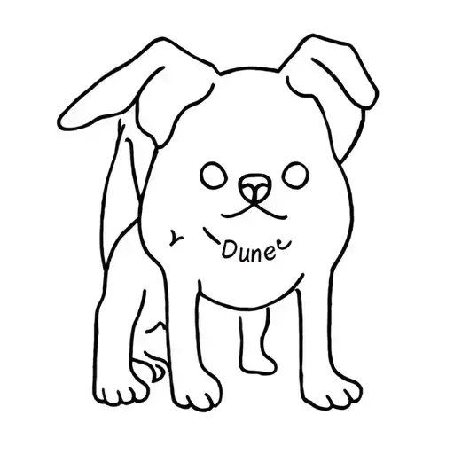 Dog Tattoo With Name Dune