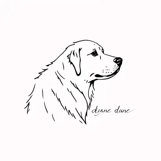 Golden Retriever Side Profile With Name Dune