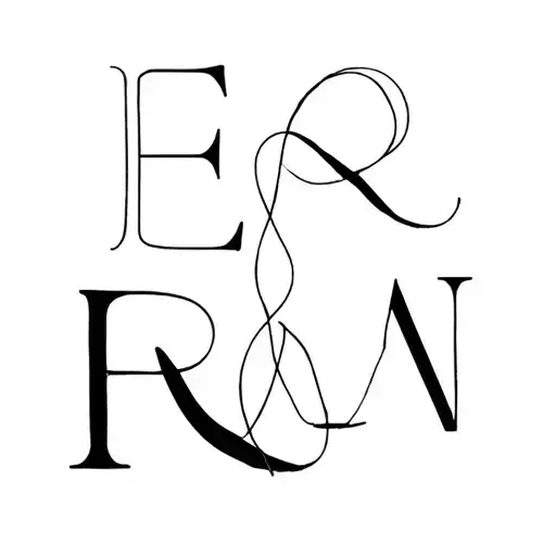 Intertwine Letters E F R A I N Letter Together
