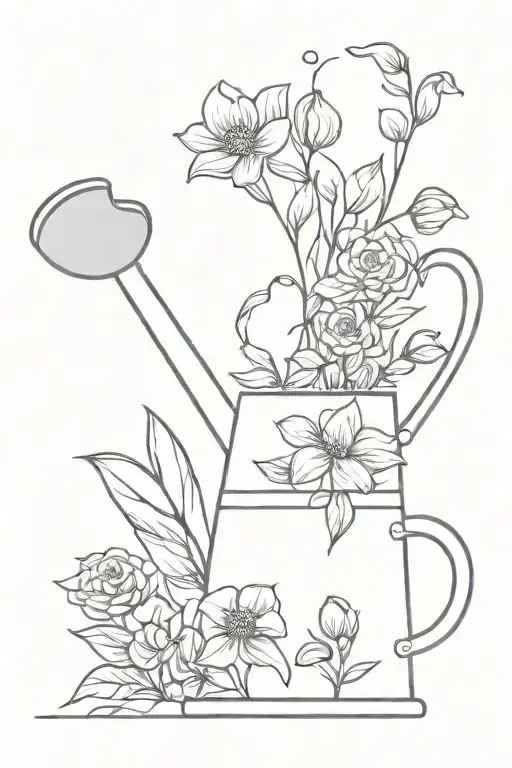 A Watering Can Watering Flowers