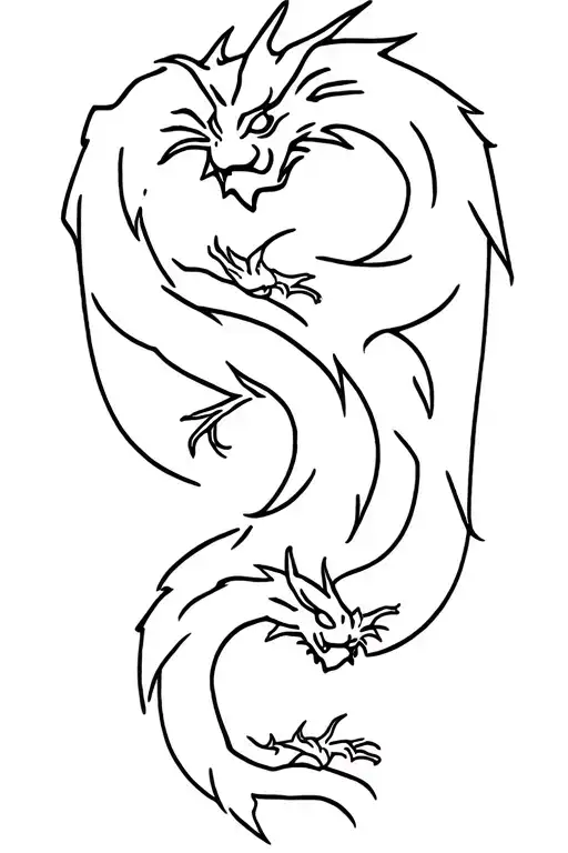 Contour Of Three Small Dragons