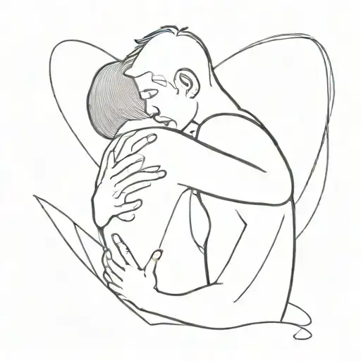 A Man Hugging A Woman