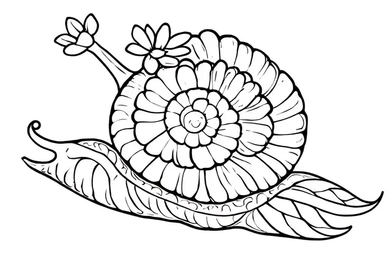 Snail With Flowers Symbolizing