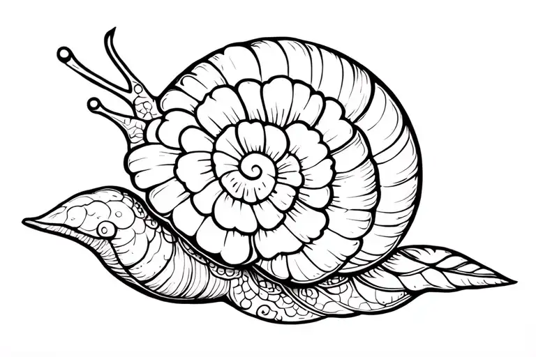 Snail With Flowers Symbolizing