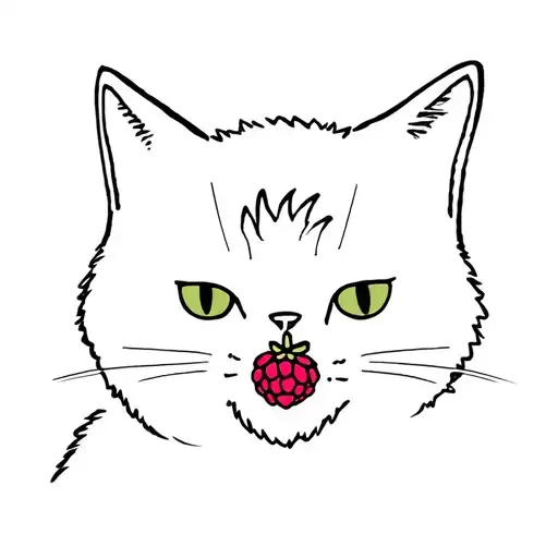 Kitty Maincoon-siberian With A Raspberry