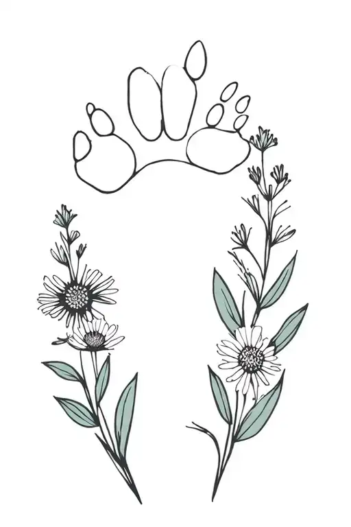 Dog Paw Print Wildflowers