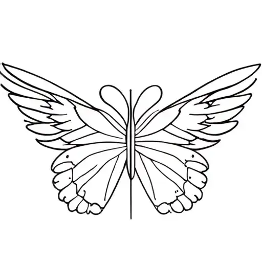 Half Butterfly And Half Angel Wing