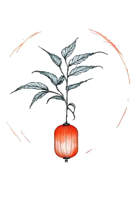 Chinese Lantern Plant On Upper Arm Sleeve