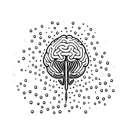 A Minimalist Tattoo Of A Brain Made Of Water Droplets