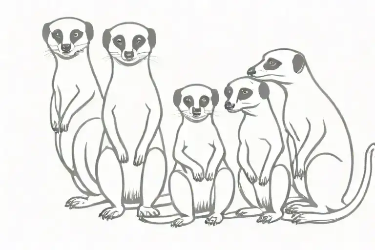 4 Meerkats Family Posing