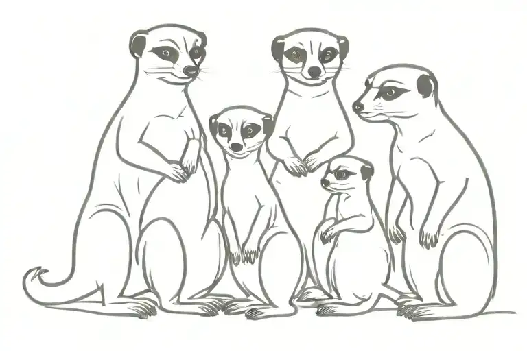 4 Meerkats Family Posing