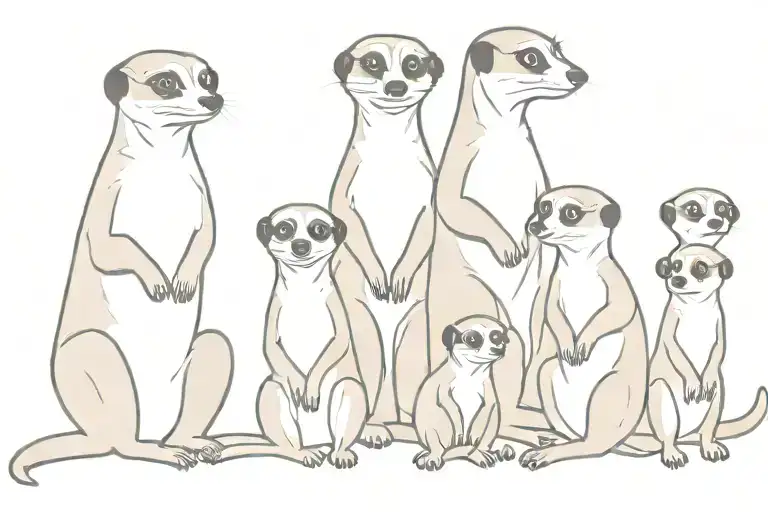 4 Meerkats Family Posing