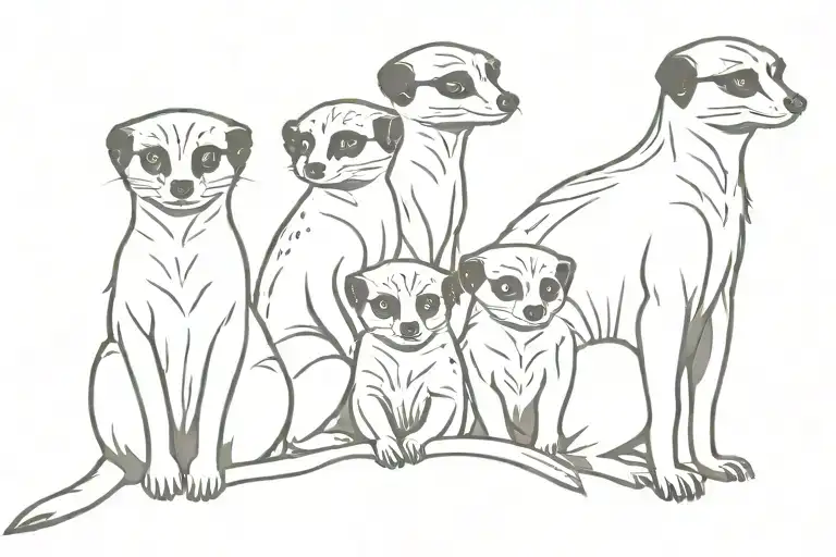 4 Meerkats Family Posing