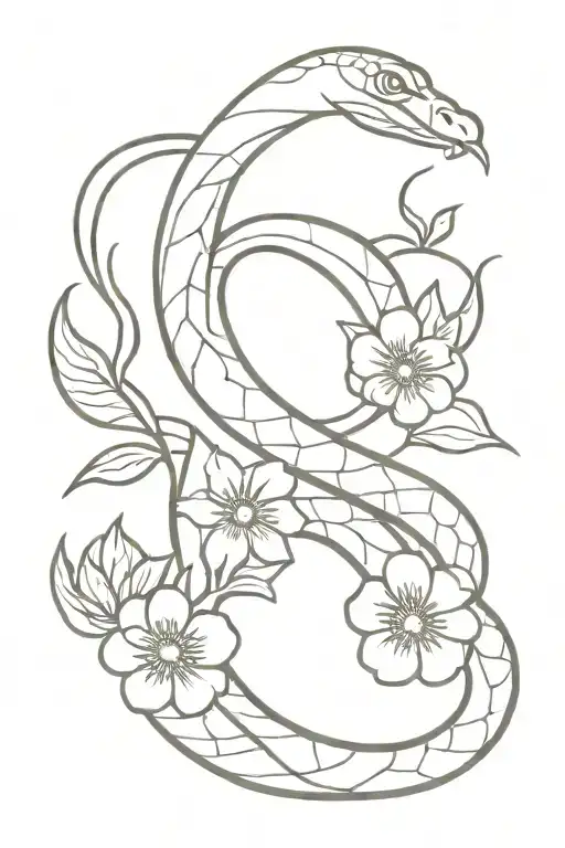 Snake With Flowers