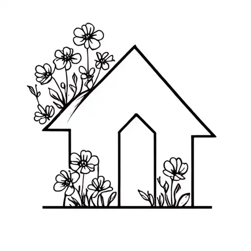House With Flowers Growing From It