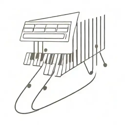 A Minimalist Tattoo Of A Computer Keyboard With Musical Notes Intertwined In The Design