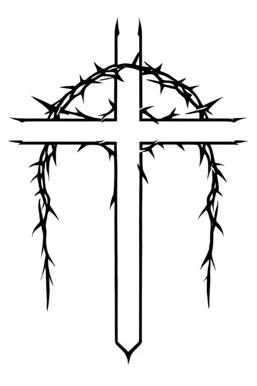 Cross With Crown Of Thorns