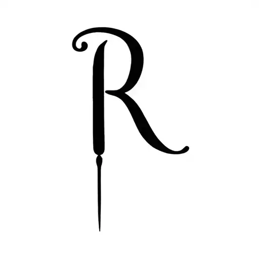 Needle And Thread Sewing Letter R