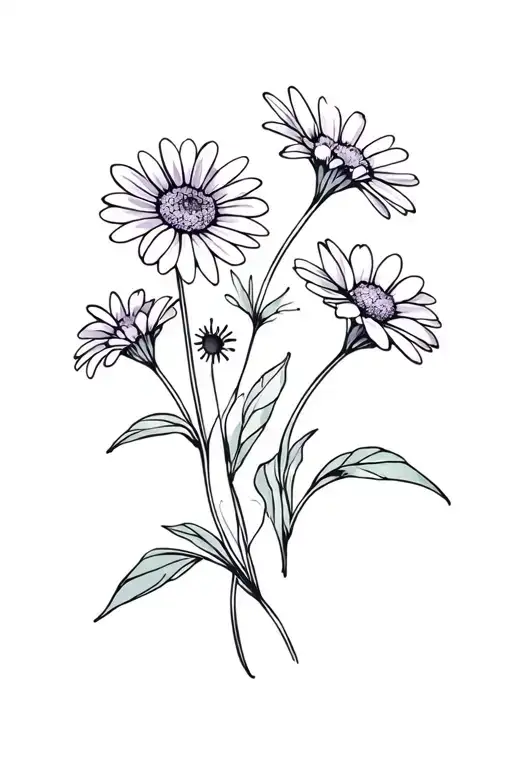 Violet And Daisy Flower Bouquet