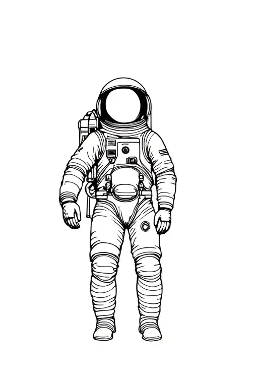 Astronaut Black And White Trait
