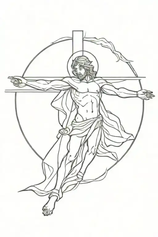 Saint Michael Watching Over God As He Is Crucified