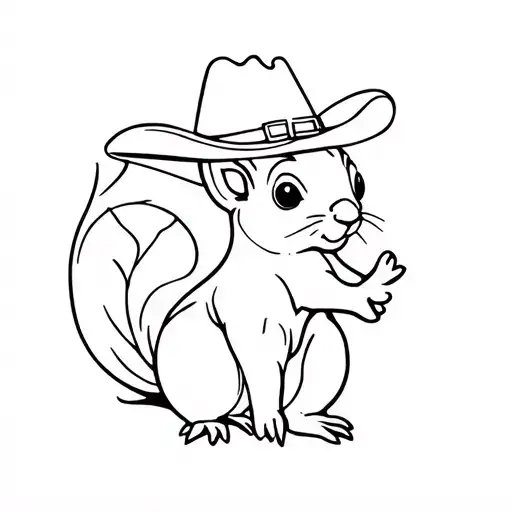Squirrel Wearing Cowboy Hat