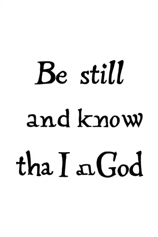 Be Still And Know That I Am God