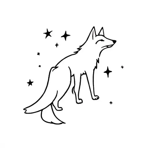 Coyote And Stars Shining