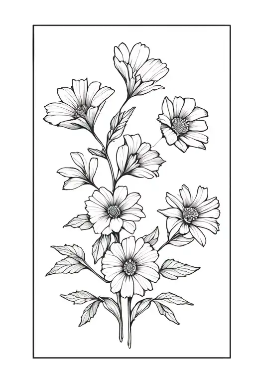 Aster And Morning Glory Flowers