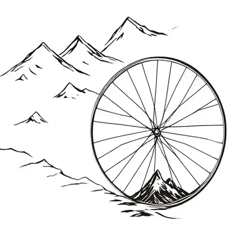 Bicycle Wheel With Mountain