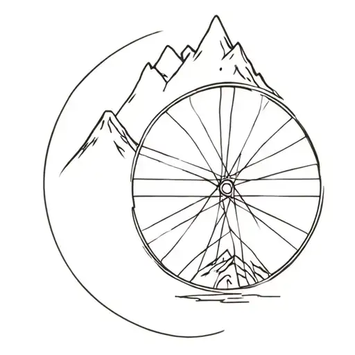 Bicycle Wheel With Mountain