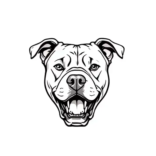 Pitbull Head Growling