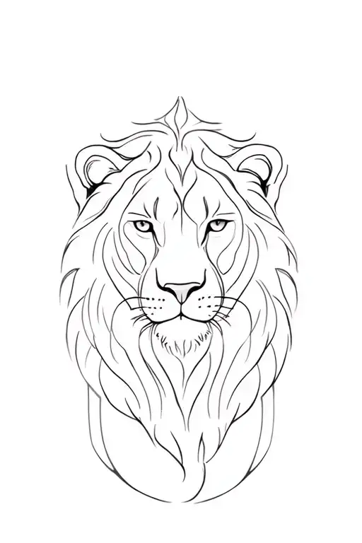 Mom Lioness With Two Lionians