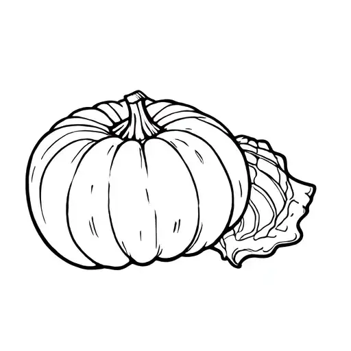 A Pumpkin And A Conch Shell