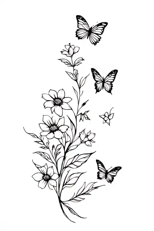 Floral And Butterflies