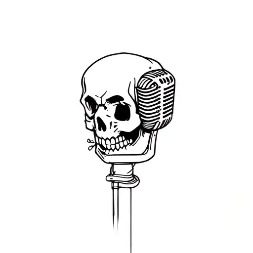 Skull And Microphone Surrounded