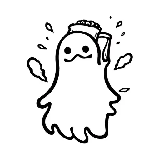 Tiny Ghost With Beer Bottle